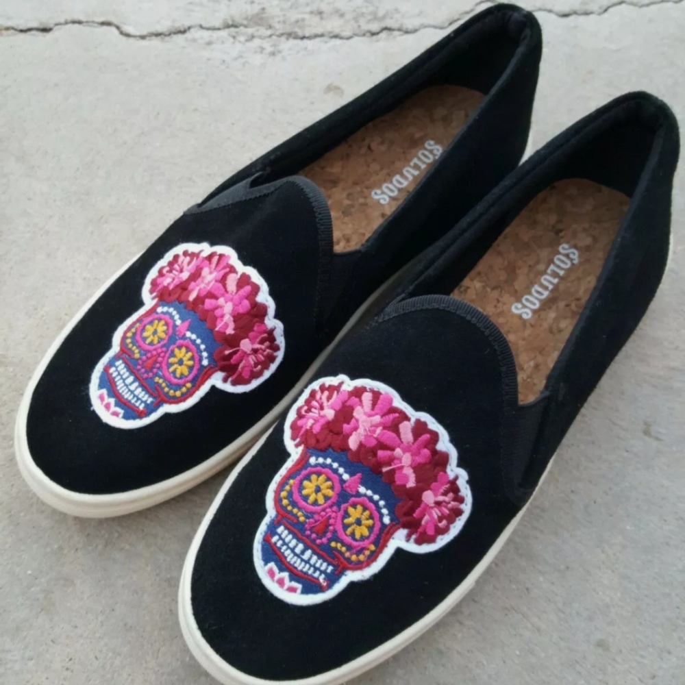 Soludos Women's Day of The Dead Suede Slip On Snea